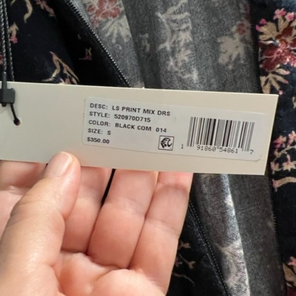 Rebecca Taylor La Vie- Black Combo Print Mix Short Dress - Picture 9 of 9